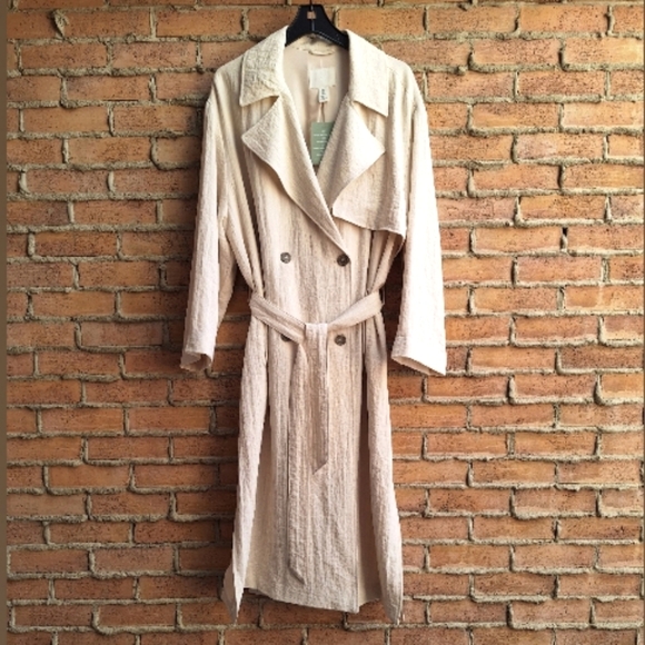 NWT H&M Double-Breadted Trench Coat - Picture 6 of 16